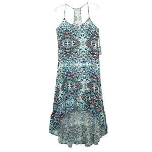 NWT Brooke Reidt for Element Bali Racer Back Hi Lo Ruffled Hem Maxi Dress Size S